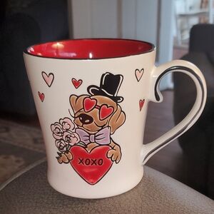 NWT Dachshund Heart Mug with Red Interior